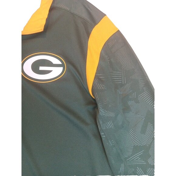 Green Bay Packers Men's Large 1/4 Zip Long Sleeve Sports Shirt in Green & Yellow - Picture 4 of 8